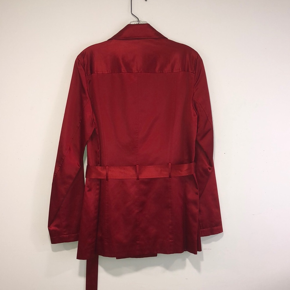 Michael Kors red double breasted trench coat M ❤️ - Picture 7 of 8